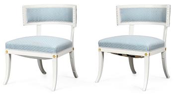 874. A pair of late Gustavian armchairs.