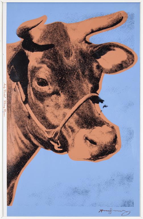 ANDY WARHOL, silkscreen in colours on wallpaper, 1971, signed Andy Warhol in felt tip pen.