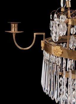 A late Gustavian seven-light chandelier by C. H. Brolin (1765-1832).