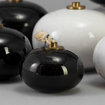 Oil lamps, 11 pieces, "Alladin" design Anne Nilsson, Höganäs, 1980s.