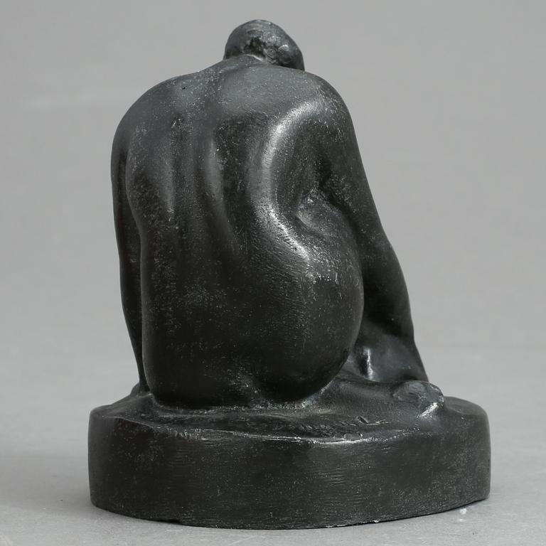 SKULPTUR, Halvar Frisendahl, patinerad metall, signerad 1917.