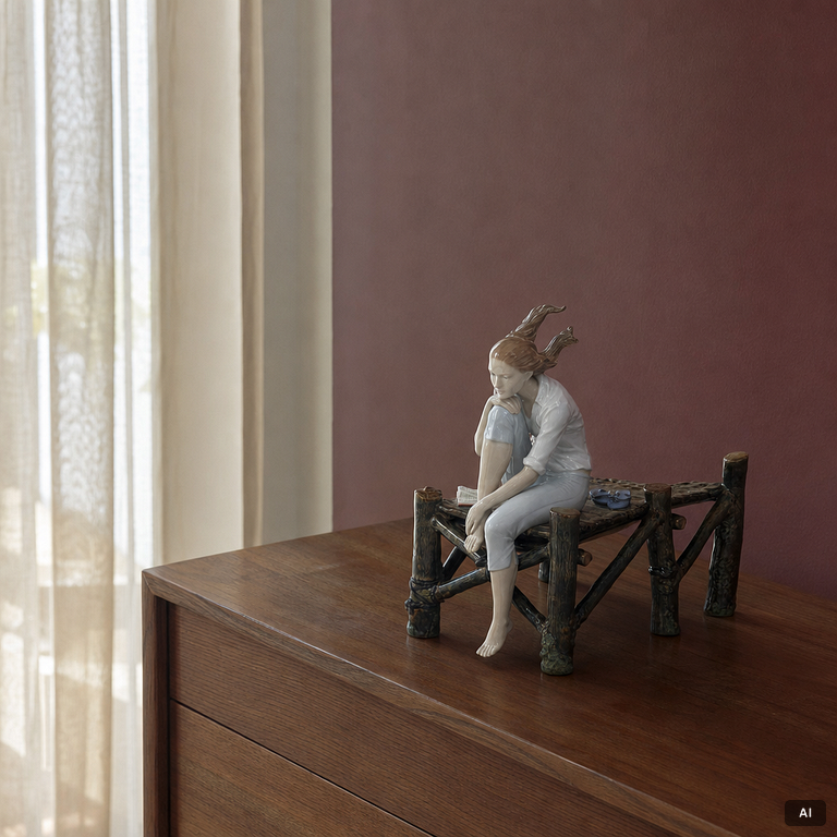 Ernest Massuet, figurine, "Sunset at the Pier", Lladró, Spain.