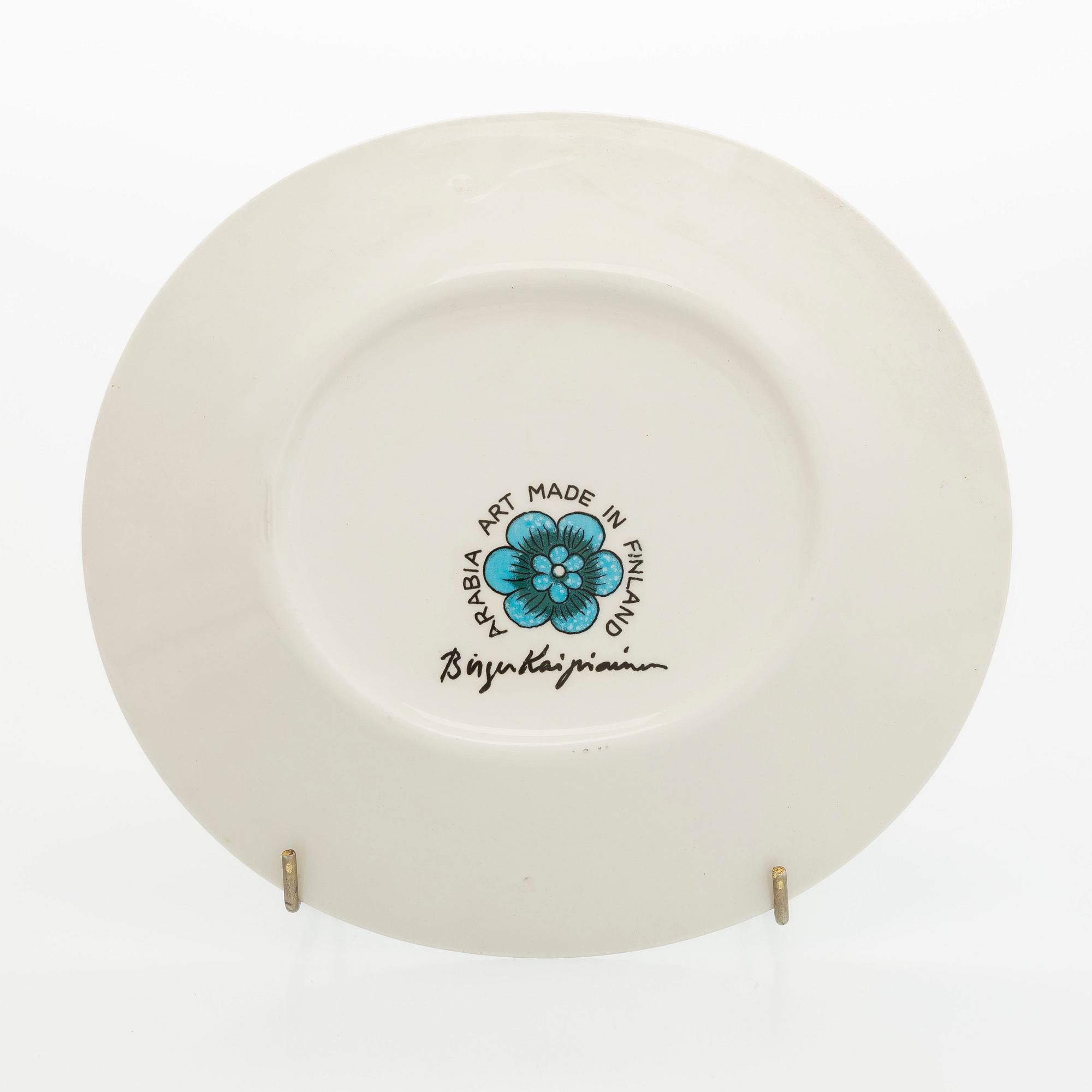 Birger Kaipiainen, koristelautanen, merkitty Birger Kaipiainen Arabia Art Made in Finland.