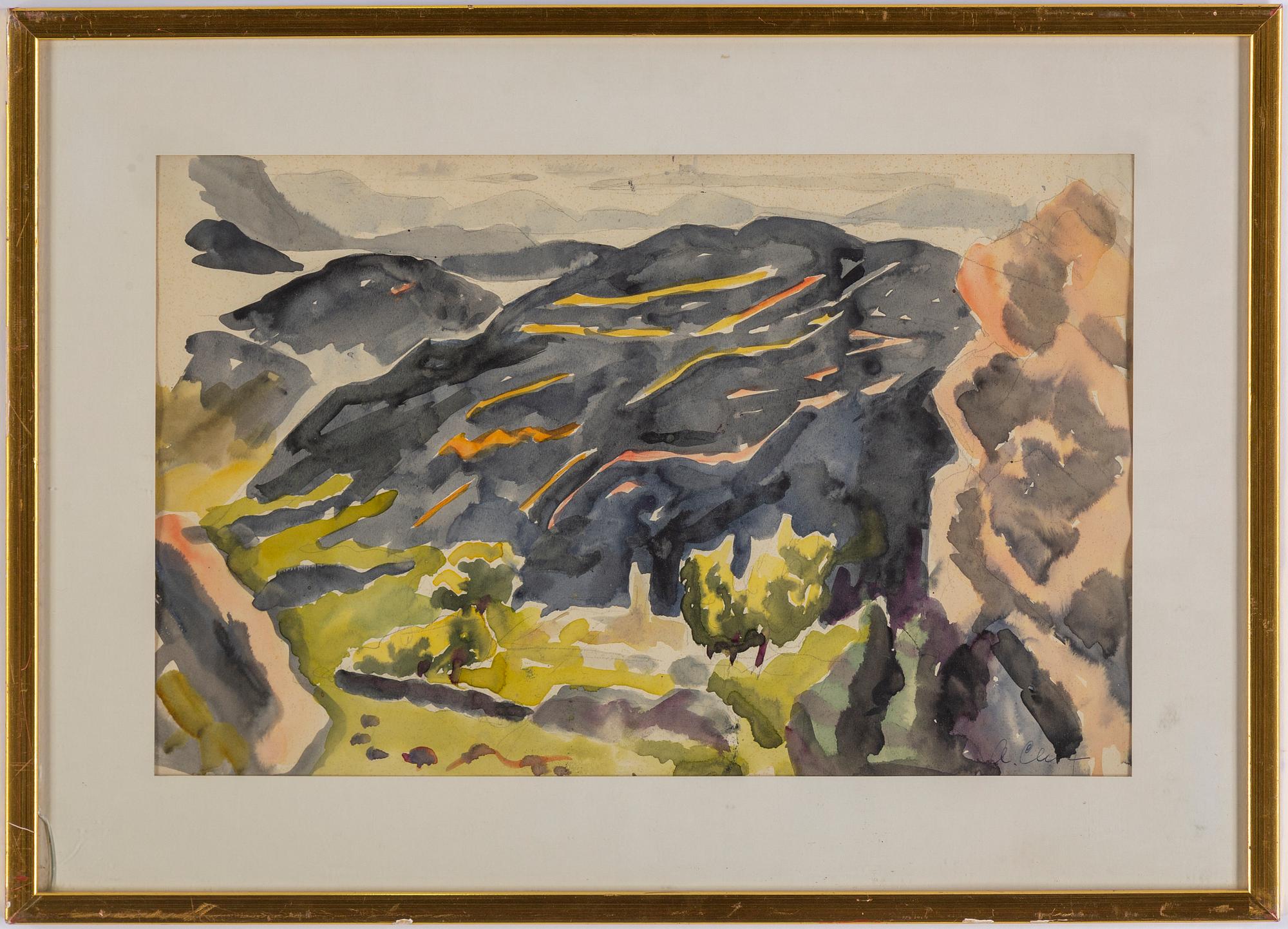 AGNES CLEVE, watercolour, signed.