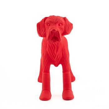 William Sweetlove, "Cloned Schnauzer with Water Bottle" (Red).
