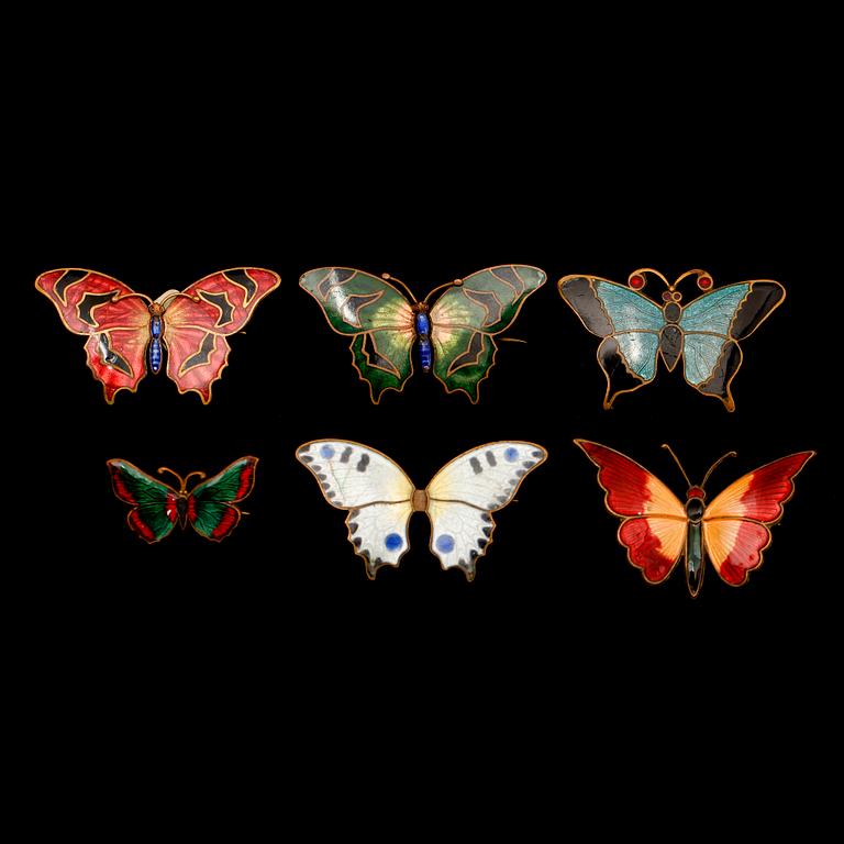 BROSCHER, 6 st, 1900-tal.