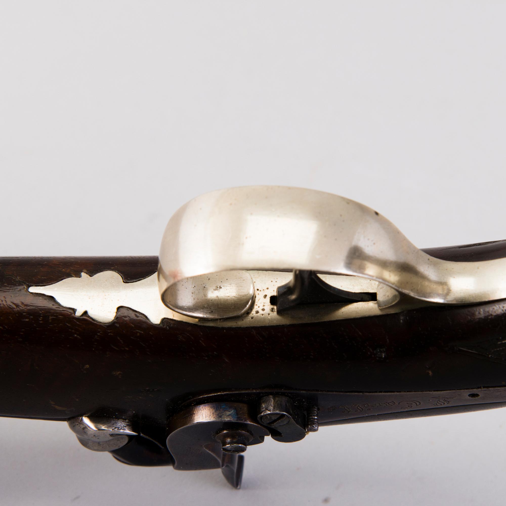 PERCUSSION LOCK PISTOL, mid 19th century.