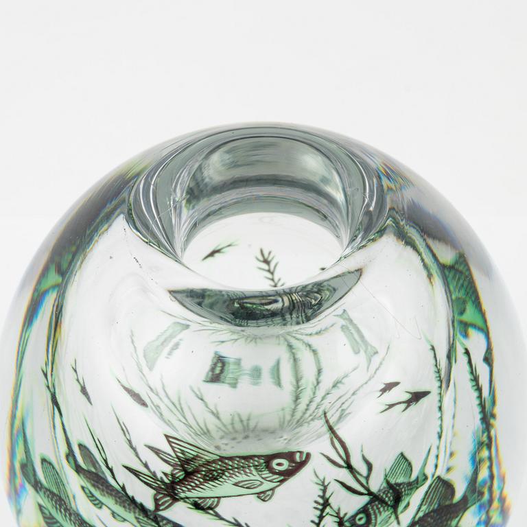 Edward Hald, a graal glass vase, Orrefors.