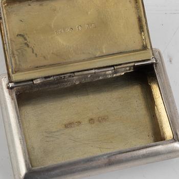 Five Swedish Silver Boxes, 19th Century.