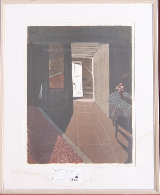 PARTI GRAFIK, 6 st, bla Roland Svensson, sign o numr 92/210.