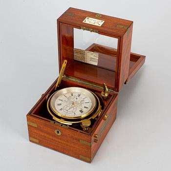 A Victor Kullberg 2 day marine chronometer deck clock, England, late 19th Century.