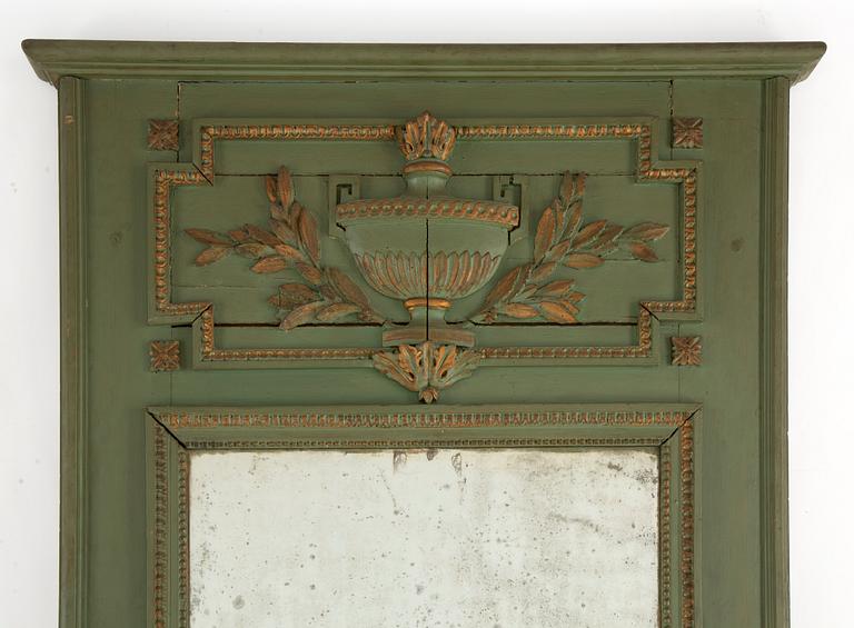 An end of the 19th Century painted Louis XVI style mirror.