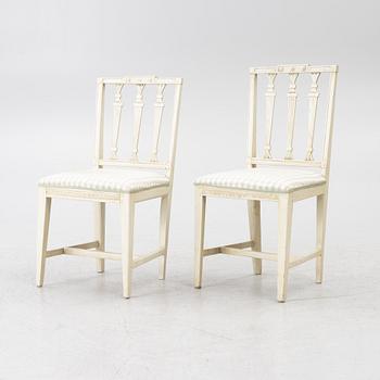 Four late Gustavian chairs, 19th century.