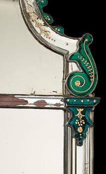 SPEGEL. Burchardt Prechts verkstad (verksam Stockholm 1674-1738). Senbarock, 1700-talets början.