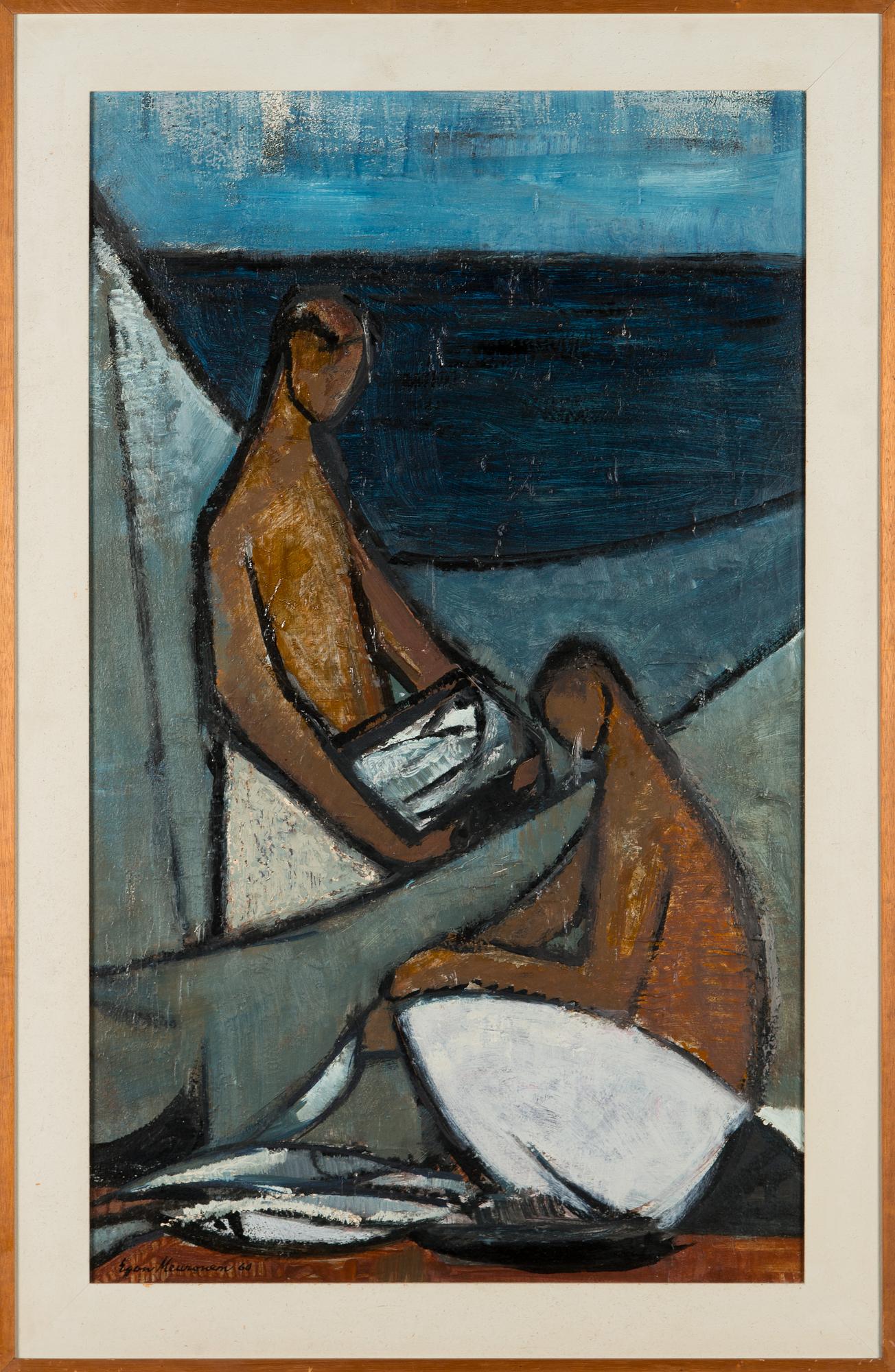 Egon Meuronen, olja på pannå, signerad och daterad-60.