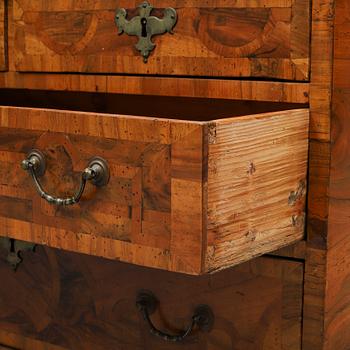 A veneered, barocque  writing cupbord.