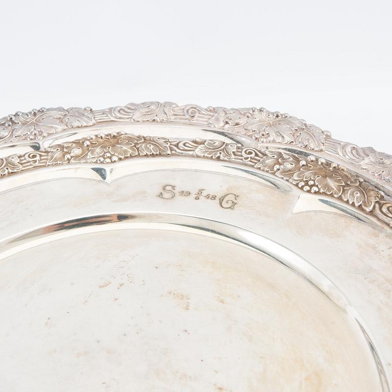 Trays/Serving dishes 3 pcs of nickel silver, first half of the 20th century.