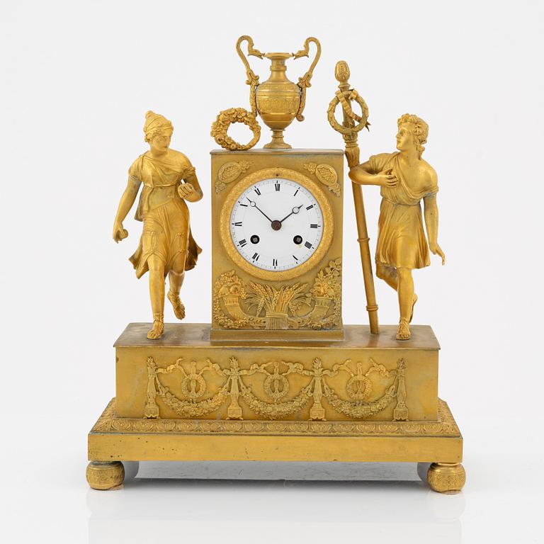 A French Empire ormolu mantel clock, first part of the ¨19th Century.