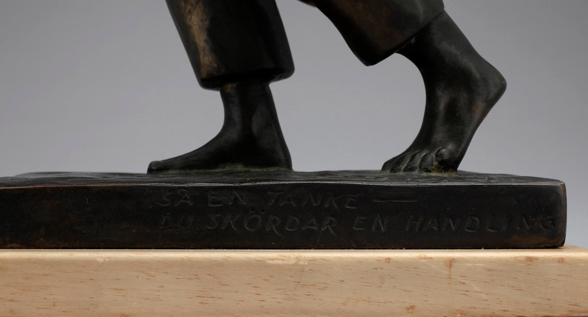 TORE STRINDBERG, skulptur, brons. Sign. Gjutarstämplar Otto Meyer.