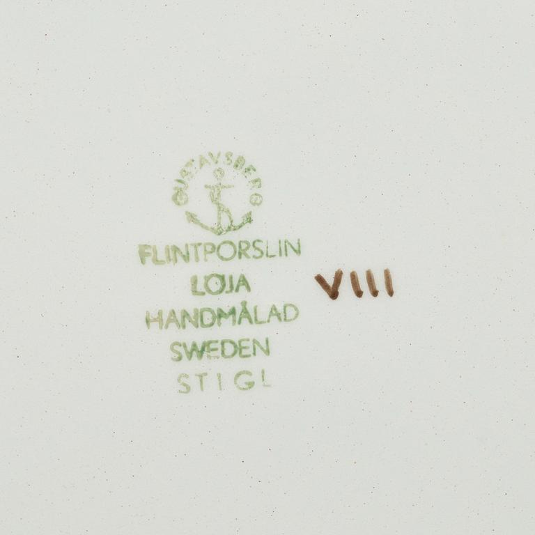 Stig Lindberg, servisdelar, 29 st "Löja", Gustavsberg 1948-62.
