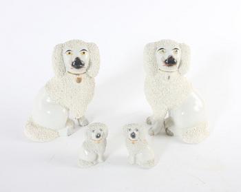 FIGURINER, 2+2 par, porslin, England,
Staffordshire-typ. 1800/1900.
