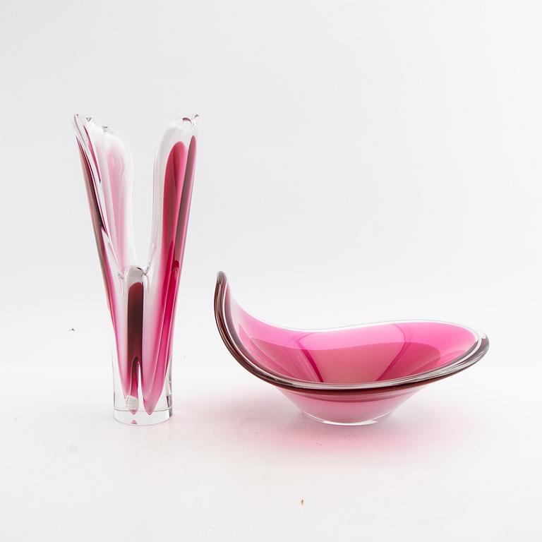 Paul Kedelv, Vas samt skålfat "Coquille"  Flygsfors 1900-talets mitt.