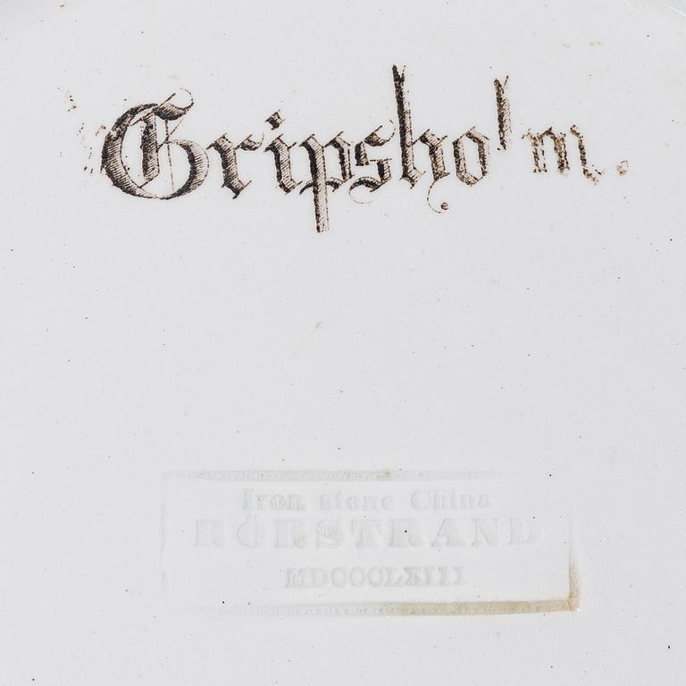 Rörstrand, Tallrikar, 22 st, 1800-tal.