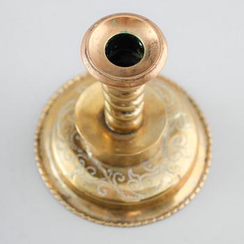 LJUSSTAKE, mässing, 1700-tal.
