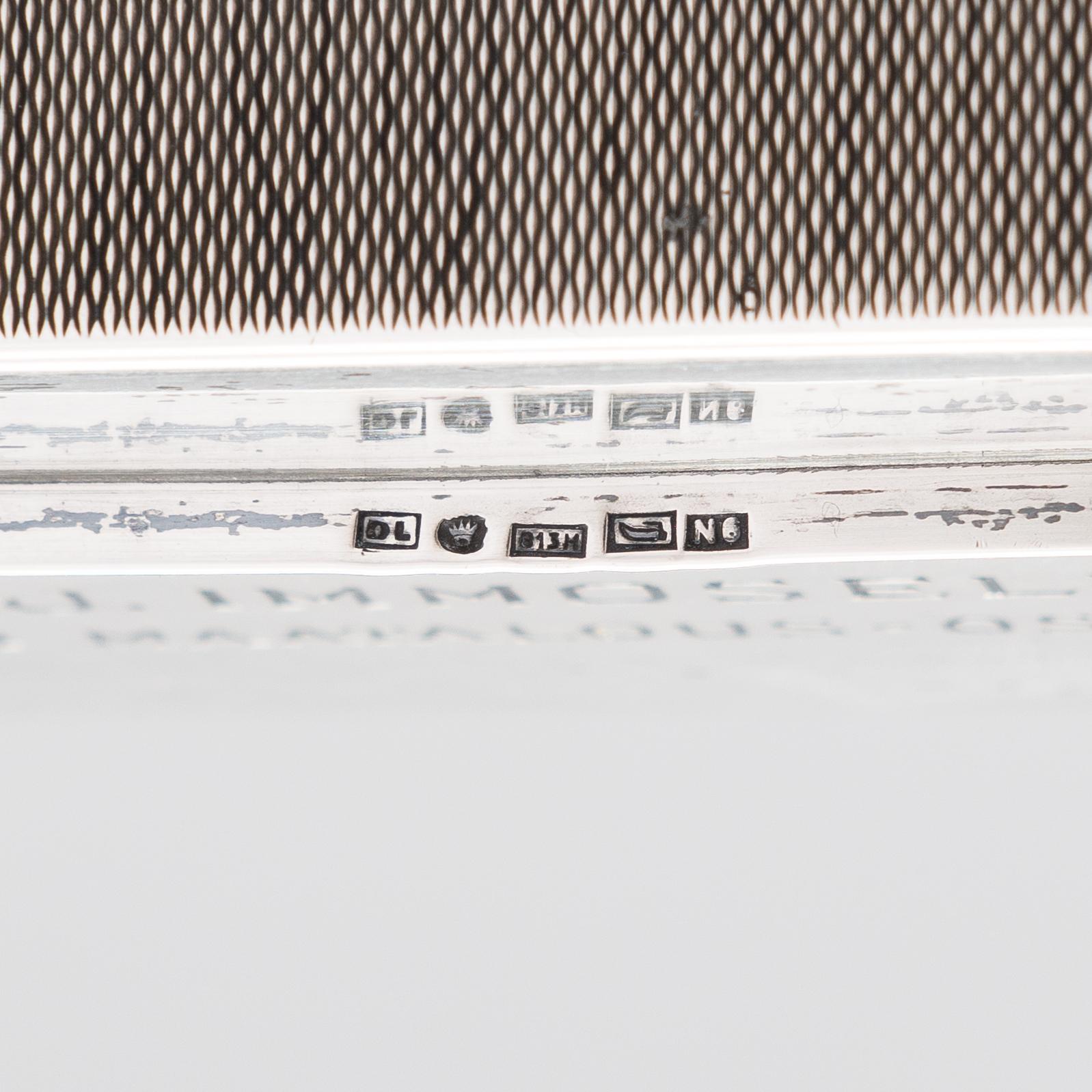 A silver cigar box, Finnish controlmark by Oskar Lindroos, Helsinki 1942.