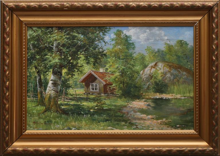 ANSHELM DAHL, olja på duk, signerad.