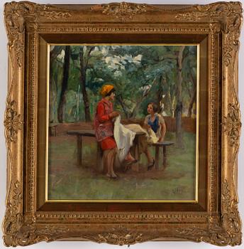 GIUSEPPE MAGNI, oil on panel, signed.