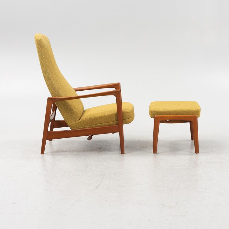 Folke Ohlsson, a 'Duxiesta' lounge chair and foot stool from Dux, 1960's.