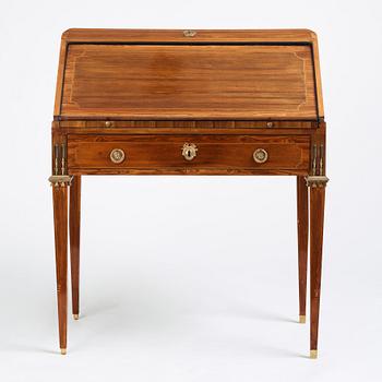 A Gustavian secretaire attributed to G A Ditzinger.