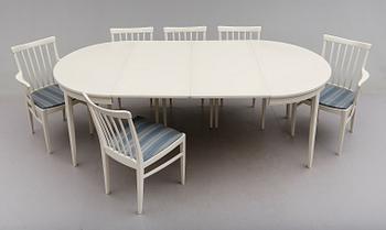 MATGRUPP, 7 delar, "Herrgården", Carl Malmsten, Bodafors, 1960-tal.