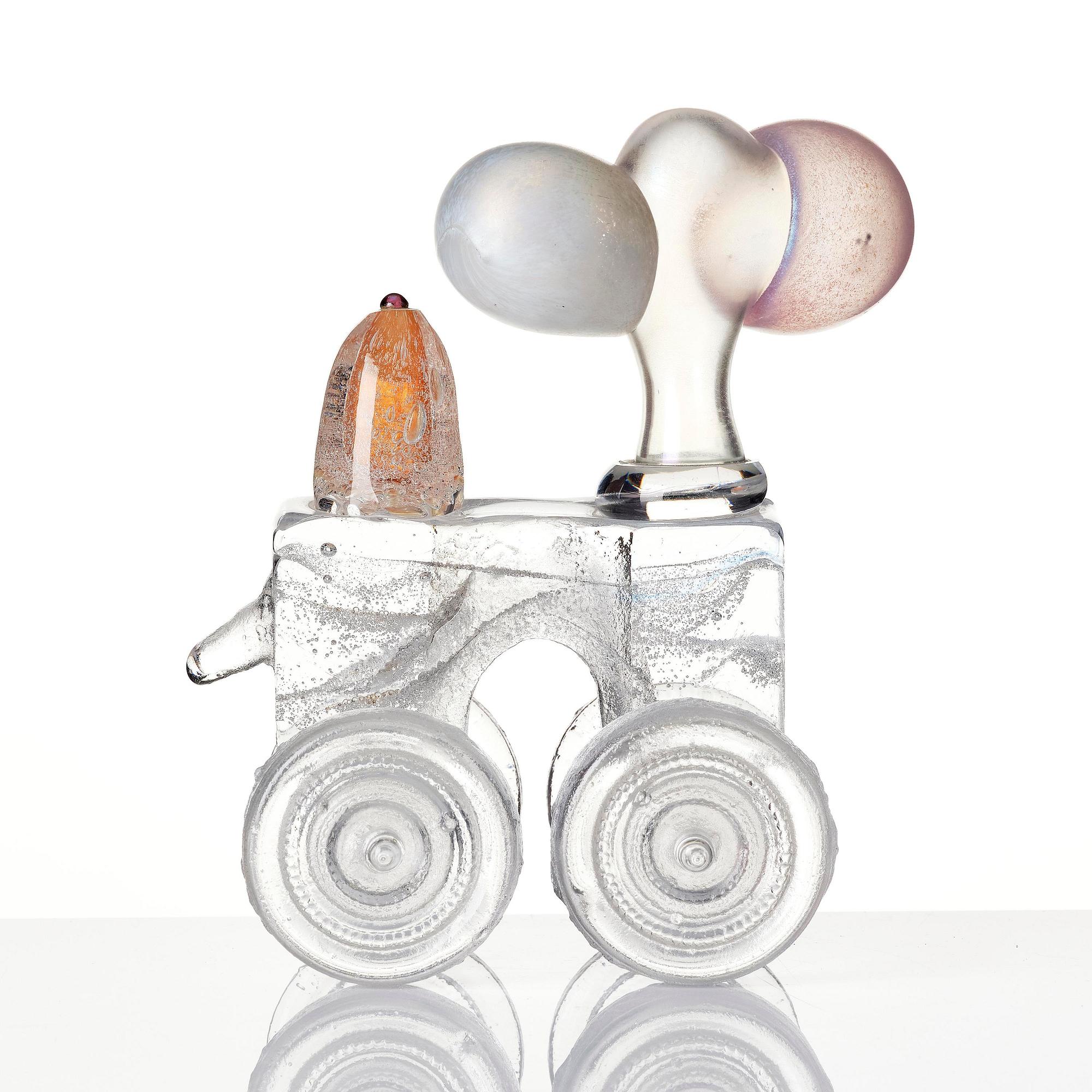 Bertil Vallien, unik skulptur, "Princess Toy", sandgjutet glas, Åfors, 1967, nr 2363.
