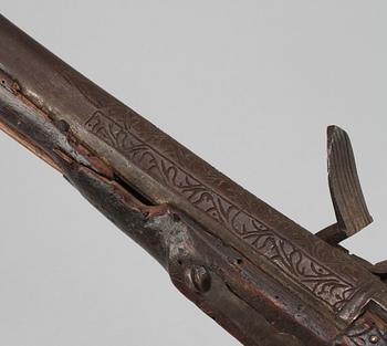 MUSKEDUNDER, flintlås, orientaliskt, 1800-tal.