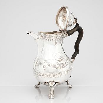 A Swedish 18th century silver coffee-pot, mark of Jacob Lampa, Stockholm 1777.