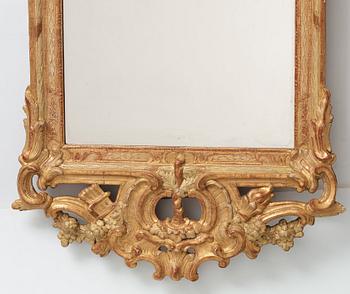 A Swedish Rococo 1770s mirror by Johan Åkerblad (master in Stockholm 1758-1799).