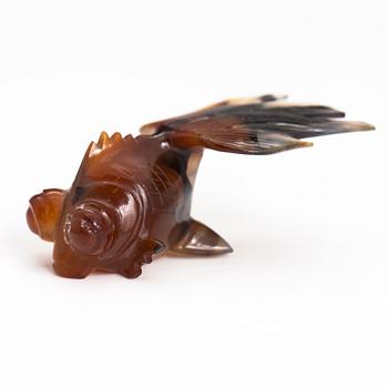 A nephrite scultpure of a goldfish, China, 20th Century.