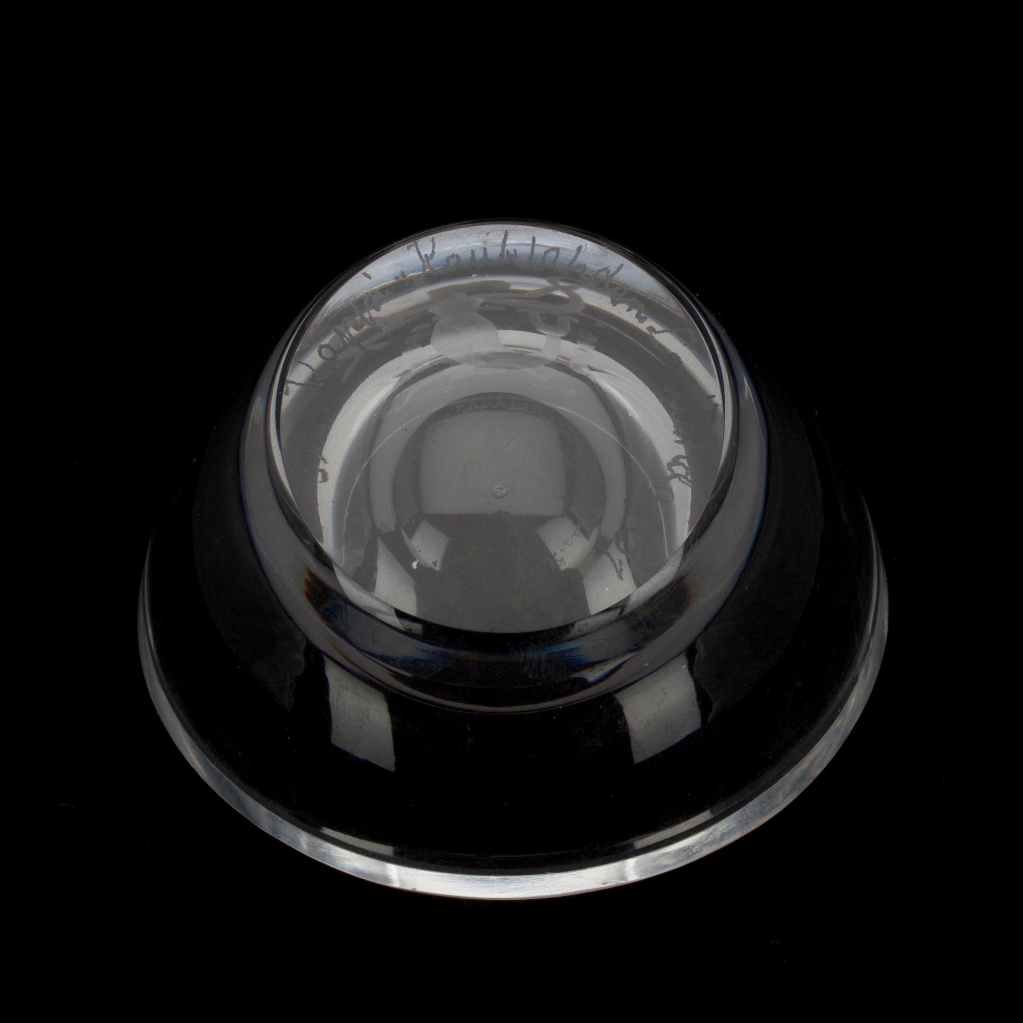 SKÅL, glas, sign. Th. Käppi, Kauklahden lasitehdas. 51.