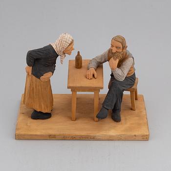 HERMAN ROSELL, sculpture, painted wood, signed and dated 1952.