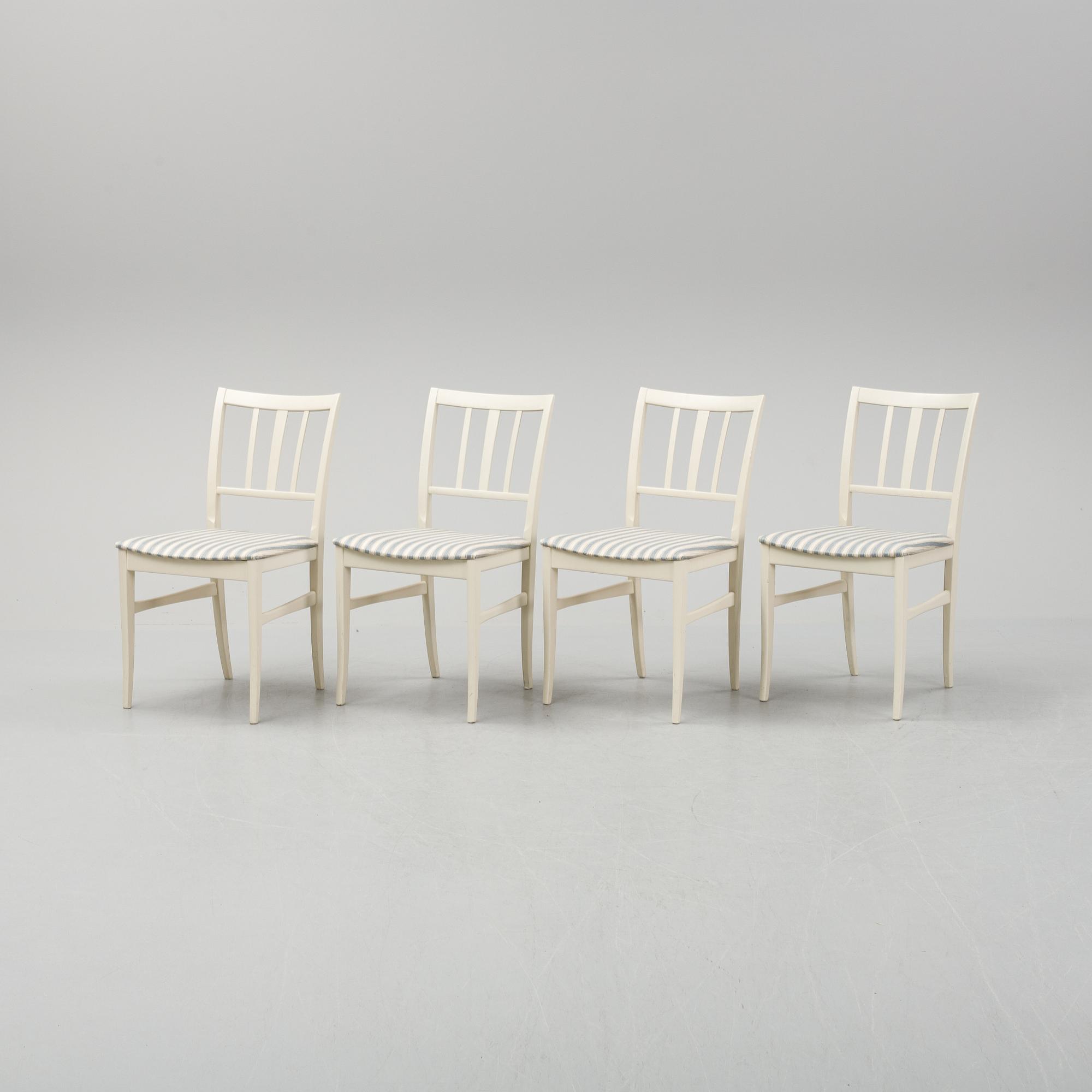 Carl Malmsten, A dinnertable and four chairs, "Talavid", by Carl Malmsten, Waggeryds Möbelfabrik AB, second half of the.