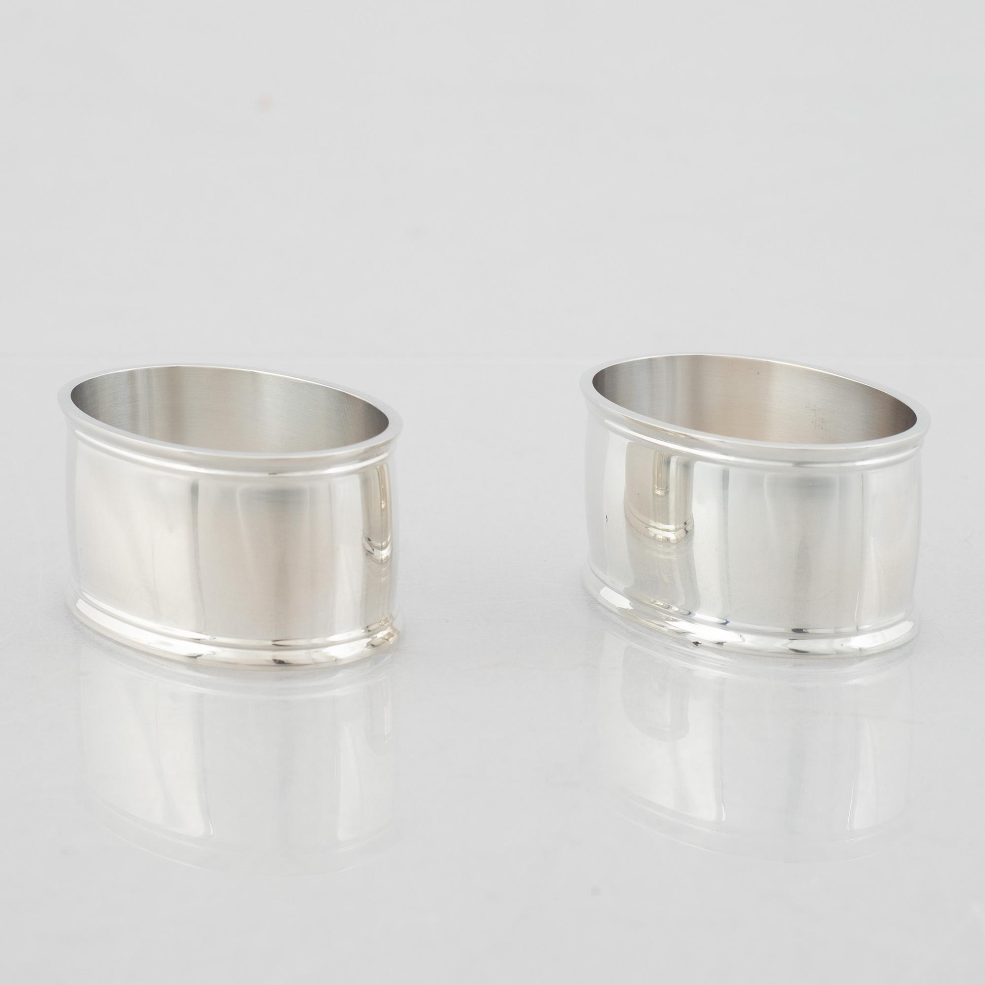 Twelve Sterling Silver Napkin Rings, Koch & Bergfeld, Germany, second half of the 20th Century.