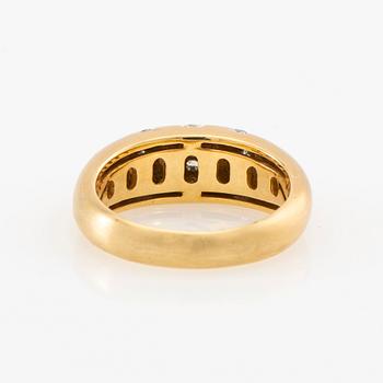 Ring 18K rött och vitt guld med diamanter, Italien.