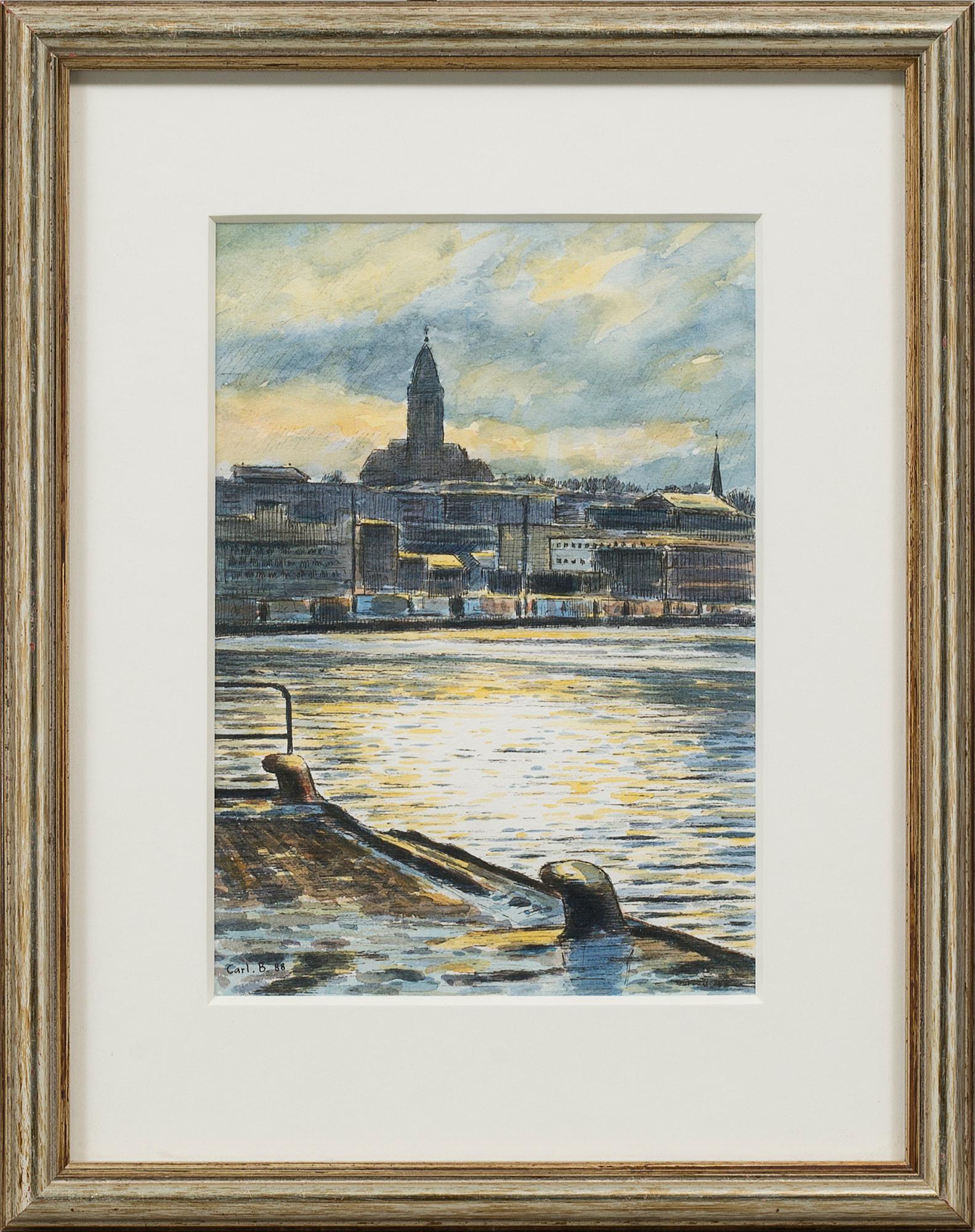 CARL BJERKÅS, akvarell, signerad och daterad 88.