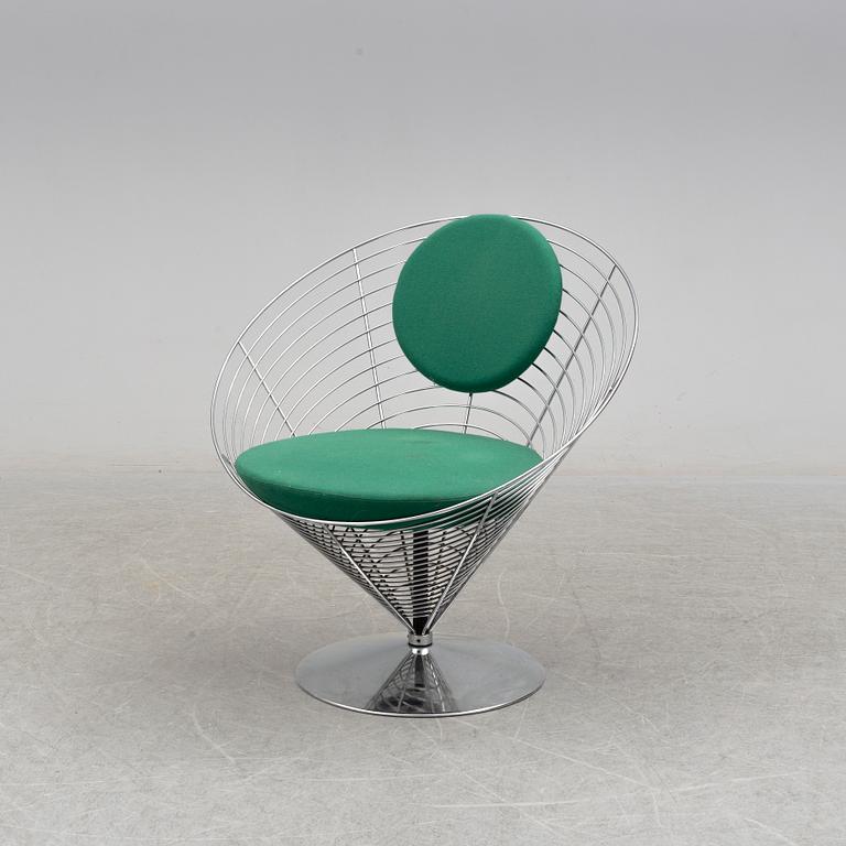 VERNER PANTON, "Wire cone", stol, för Fritz Hansen, Danmark 1988.