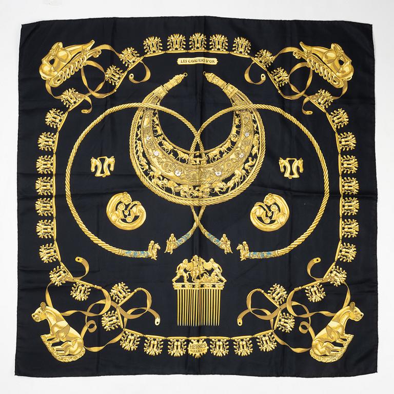 Hermès, scarf, "Les Cavaliers d'Or".