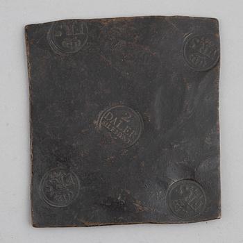 Fredrik I, plate coin, 2 daler SM, Avesta 1743.