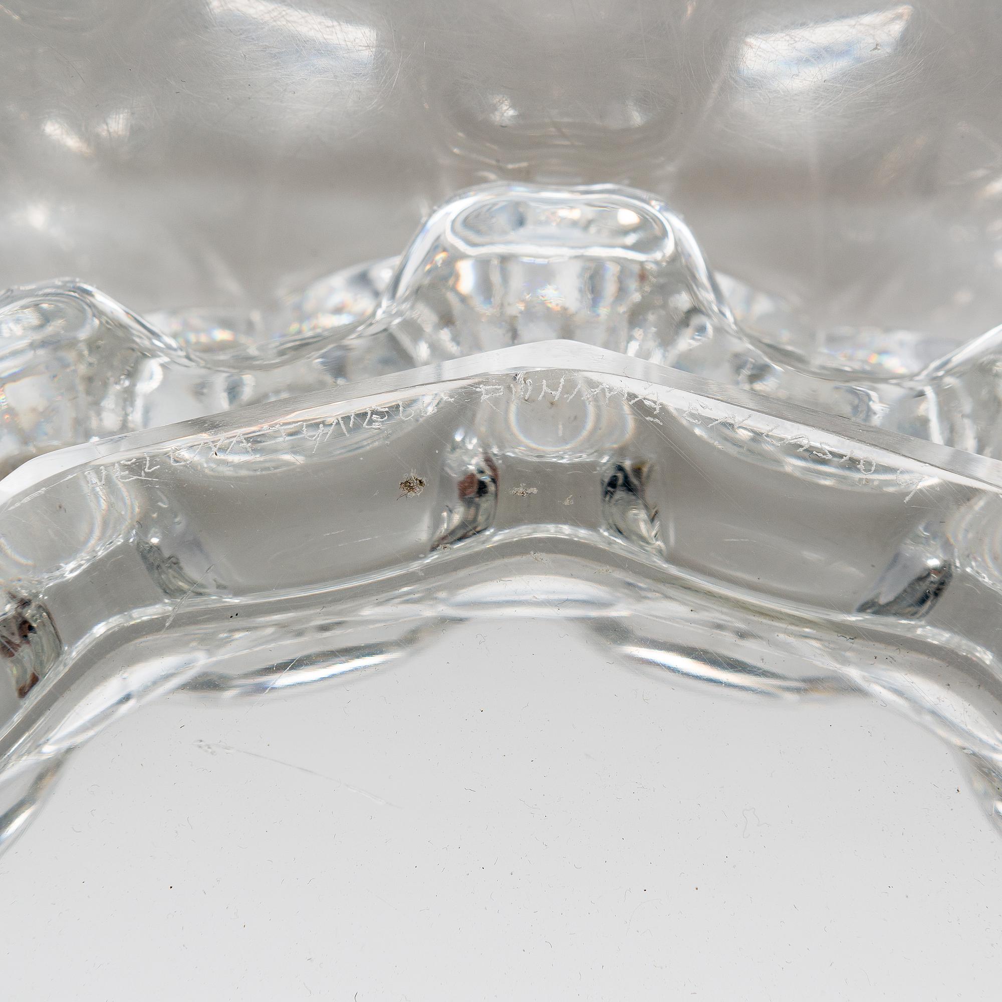 A vase "Brokadi" designed and signed 1973 by Helena Tynell Riihimäen Lasi Oy.