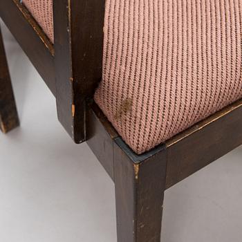 A set of six 1930's armchairs.